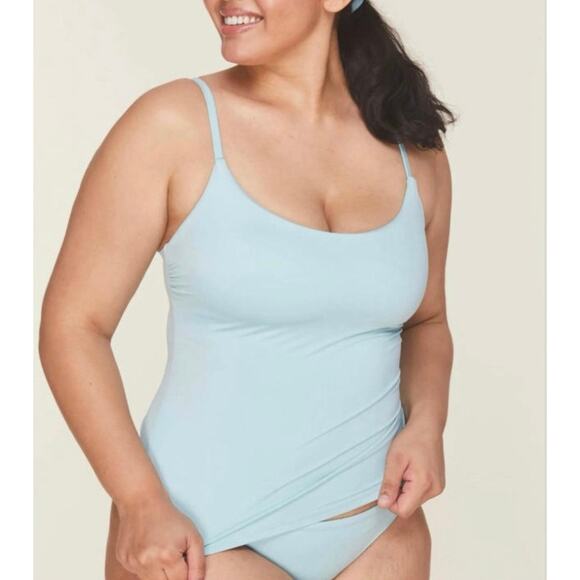 Andie Other - Andie Swim Cabana Blue The Longline Swim Tank NWT Size Medium